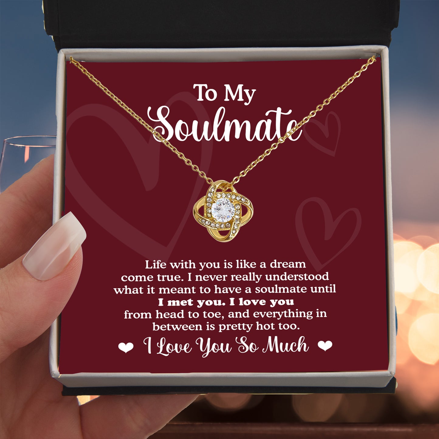 Gift for Soulmate - Life With You Is Like a Dream - Love Knot Necklace