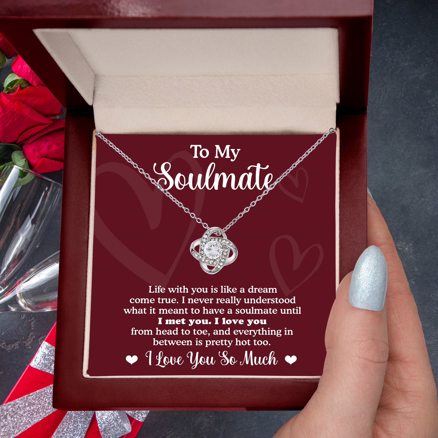 Gift for Soulmate - Life With You Is Like a Dream - Love Knot Necklace