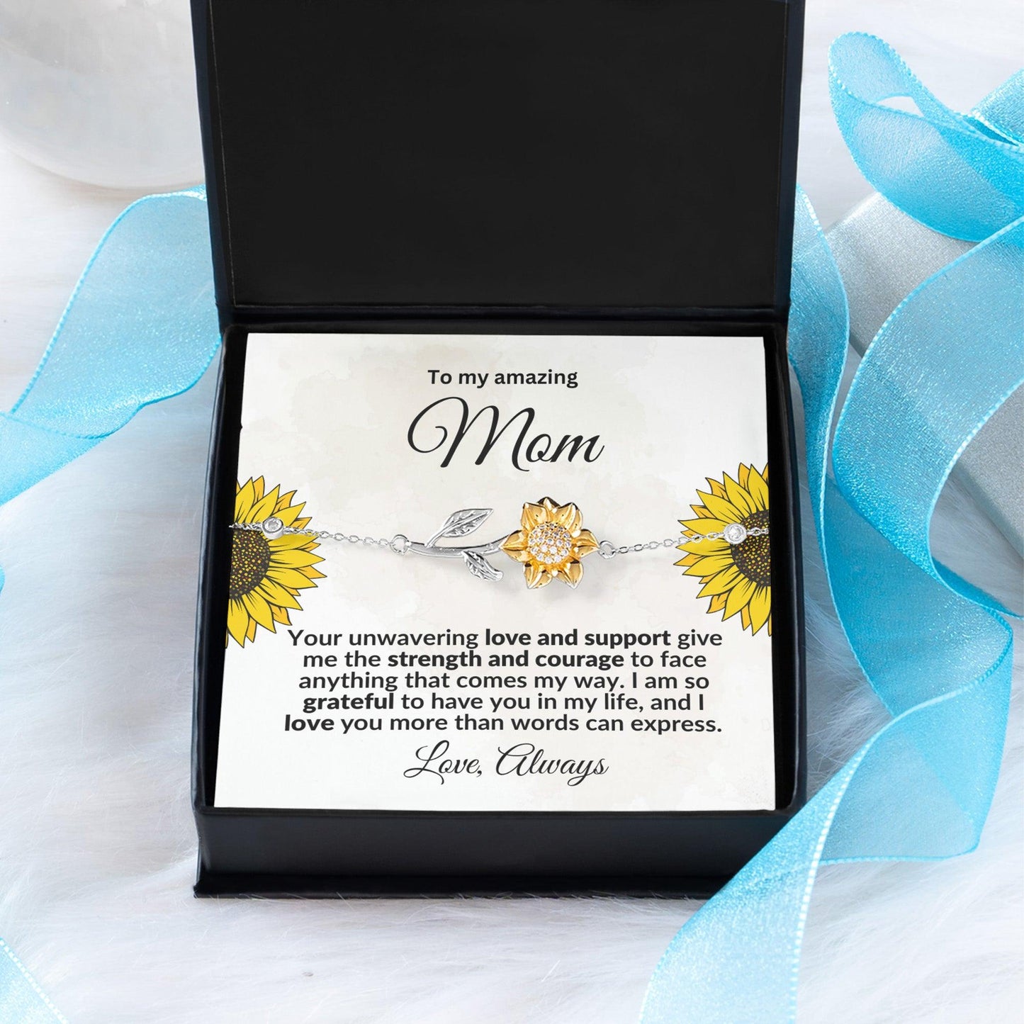 To my Amazing Mom Sunflower Bracelet