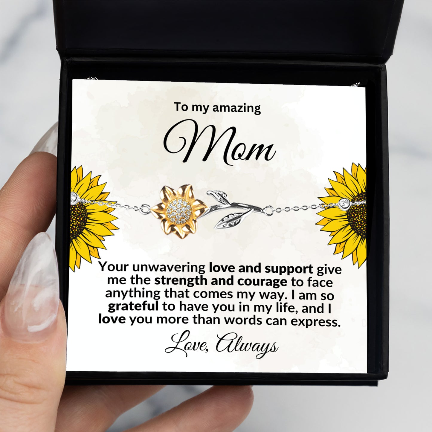 To my Amazing Mom Sunflower Bracelet