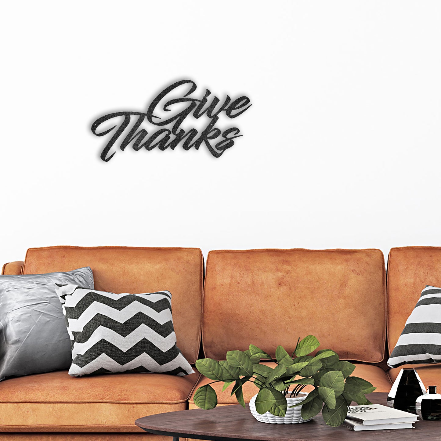 Give Thanks Indoor Outdoor Steel Wall Sign Metal Art