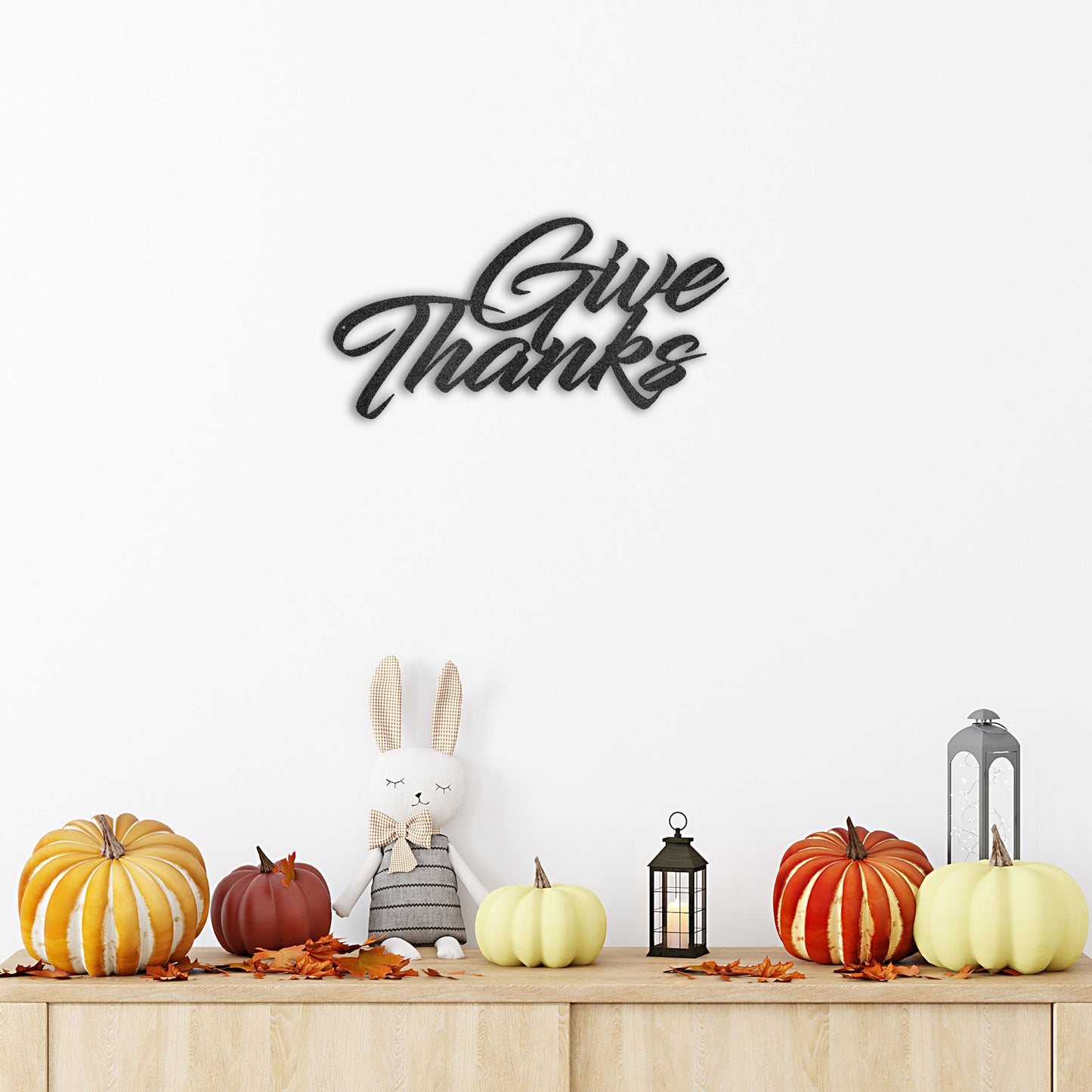 Give Thanks Indoor Outdoor Steel Wall Sign Metal Art