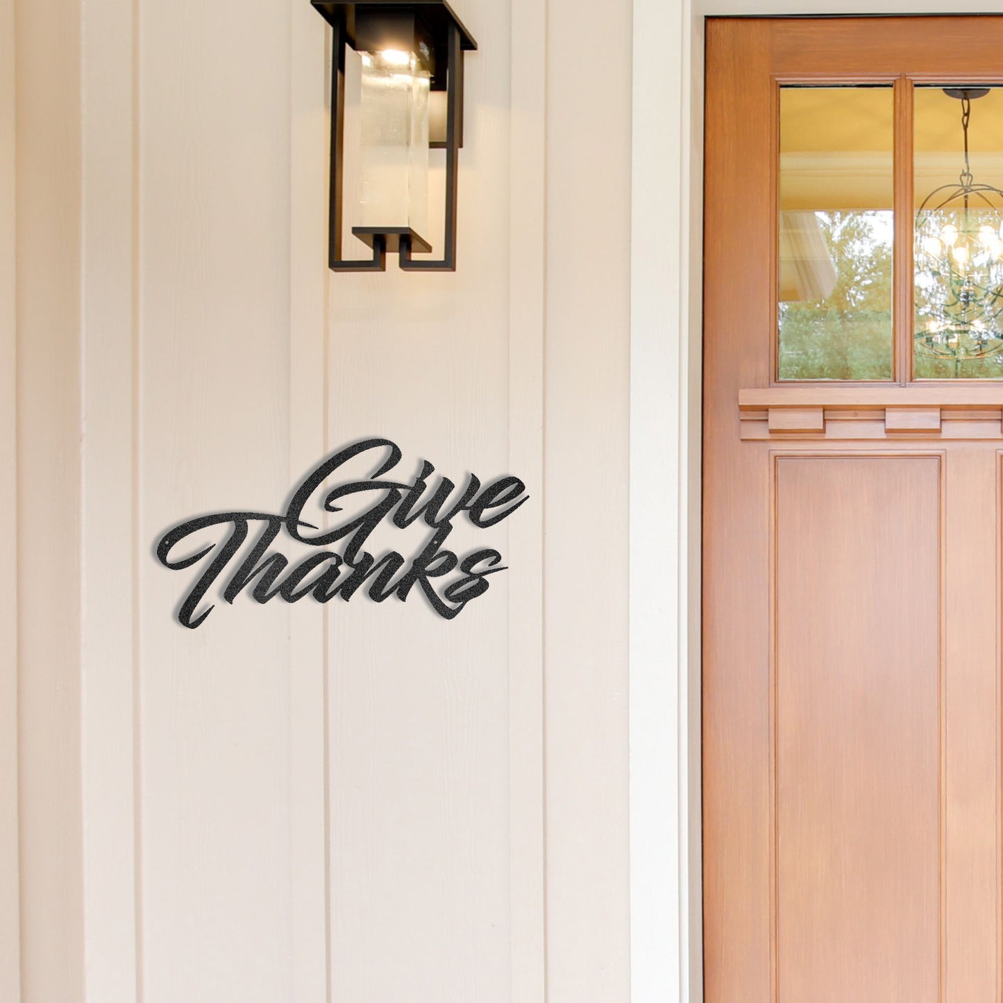 Give Thanks Indoor Outdoor Steel Wall Sign Metal Art