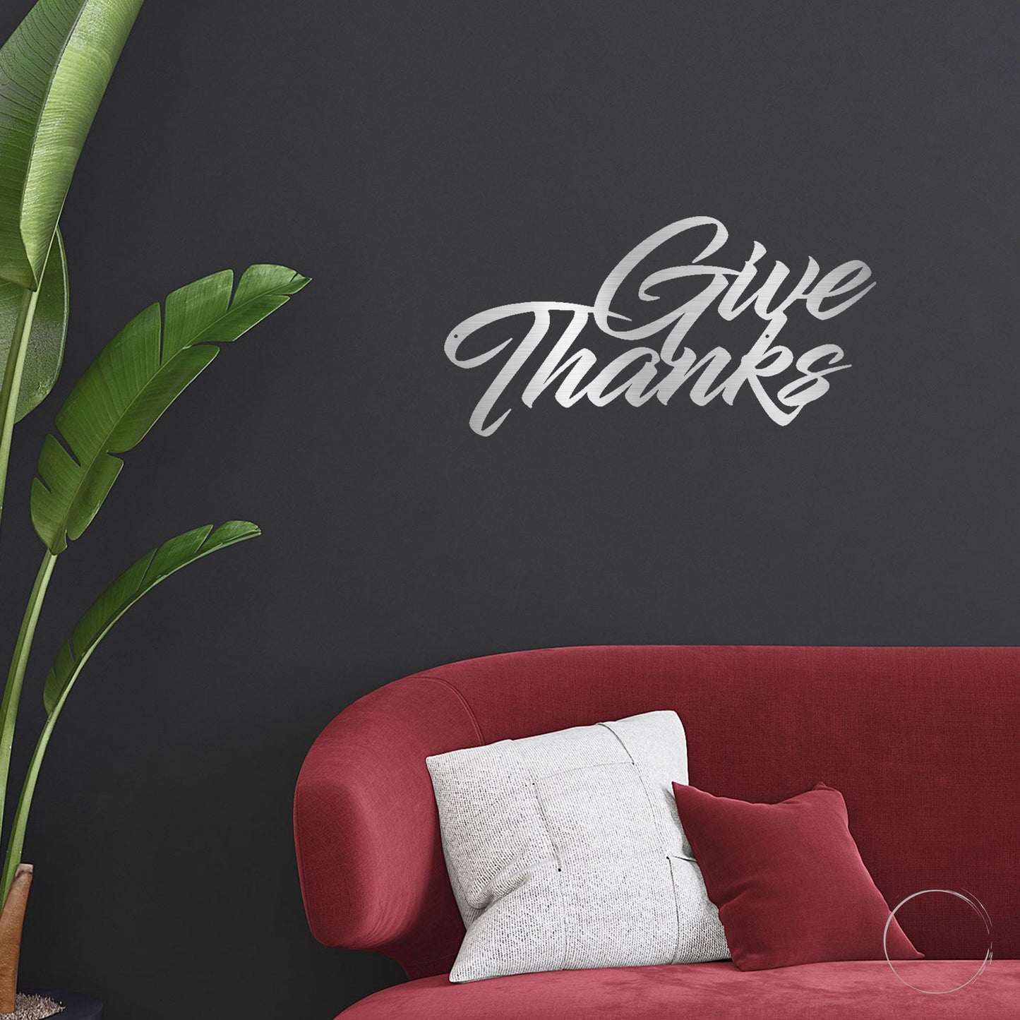 Give Thanks Indoor Outdoor Steel Wall Sign Metal Art