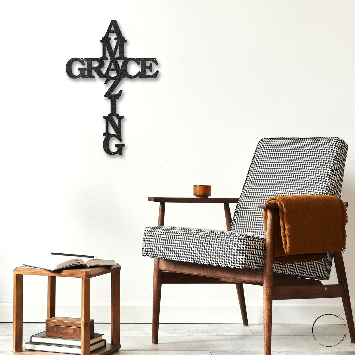 Amazing Grace Cross Metal Art Wall Sign