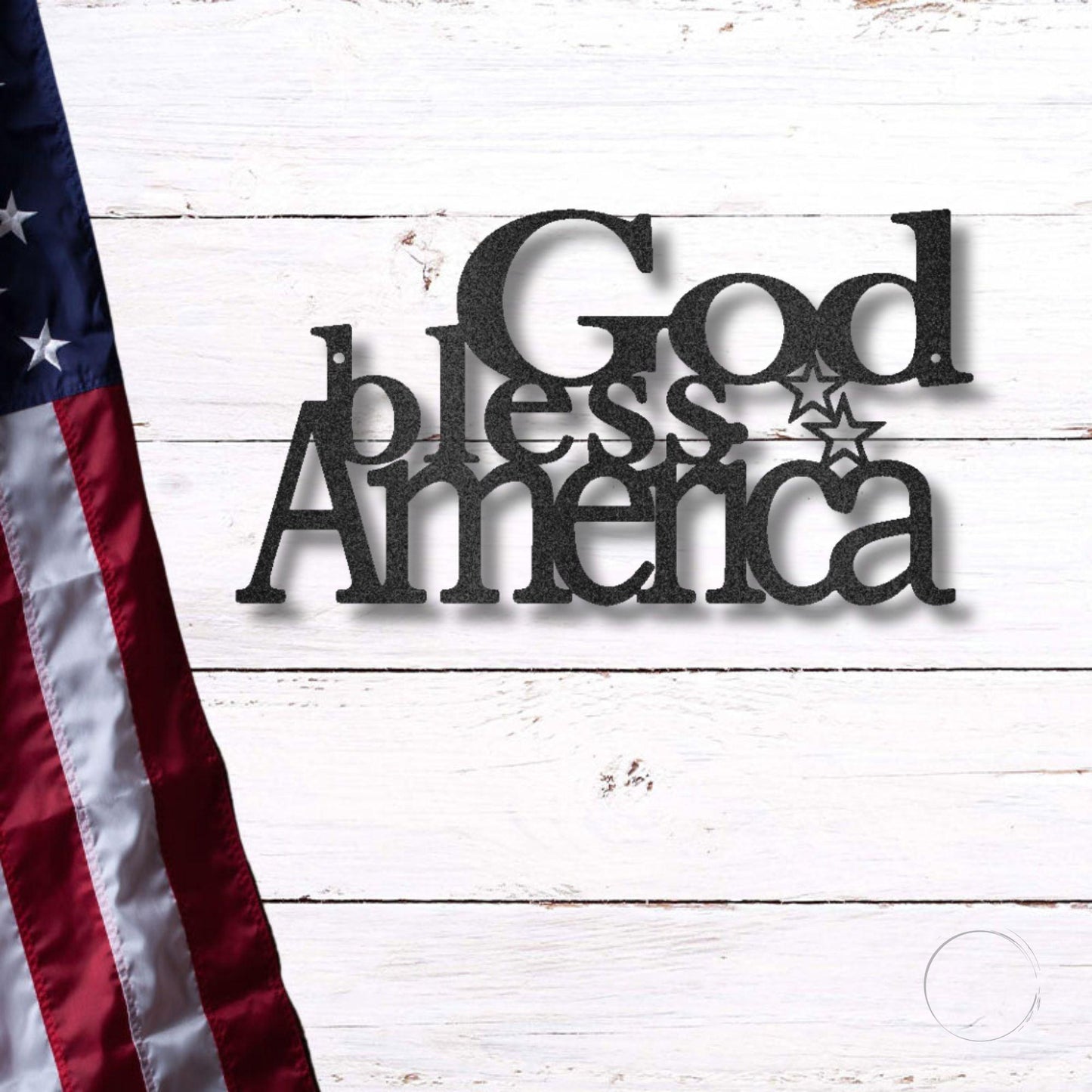 God Bless America Metal Art Wall Sign