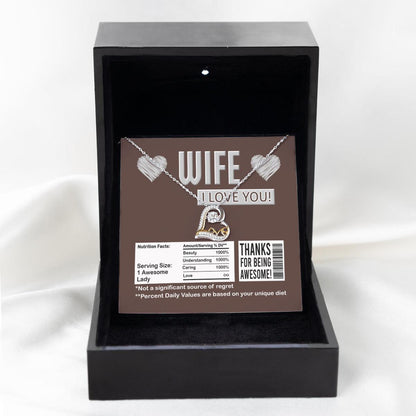 Wife Funny Nutrition Facts Love Heart Pendant Necklace Wedding Anniversary Birthday Valentine Gift From Husband