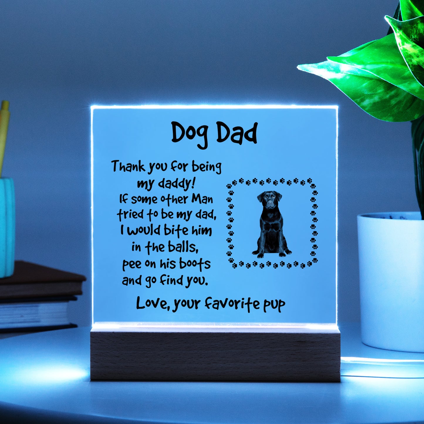 Gift for Dog Dad Custom Photo Upload Acrylic Plaque