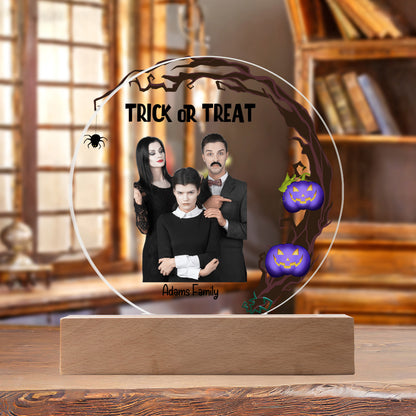 Halloween Trick or Treat Custom Photo Upload Keepsake Acrylic Plaque