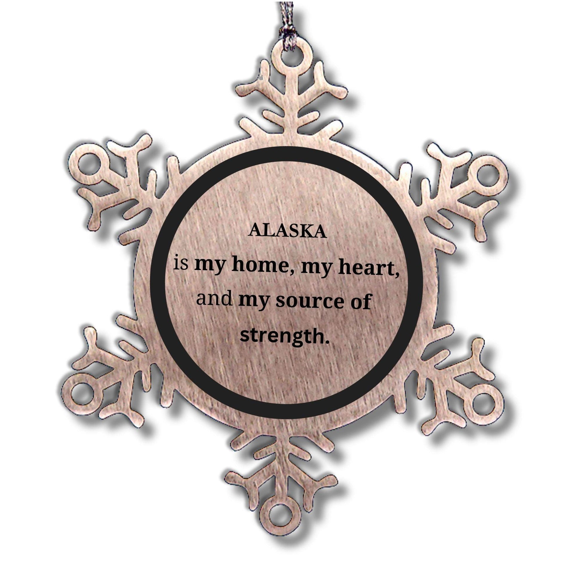 Alaska is my home Gifts, Lovely Alaska Birthday Christmas Snowflake Ornament For People from Alaska, Men, Women, Friends - Mallard Moon Gift Shop