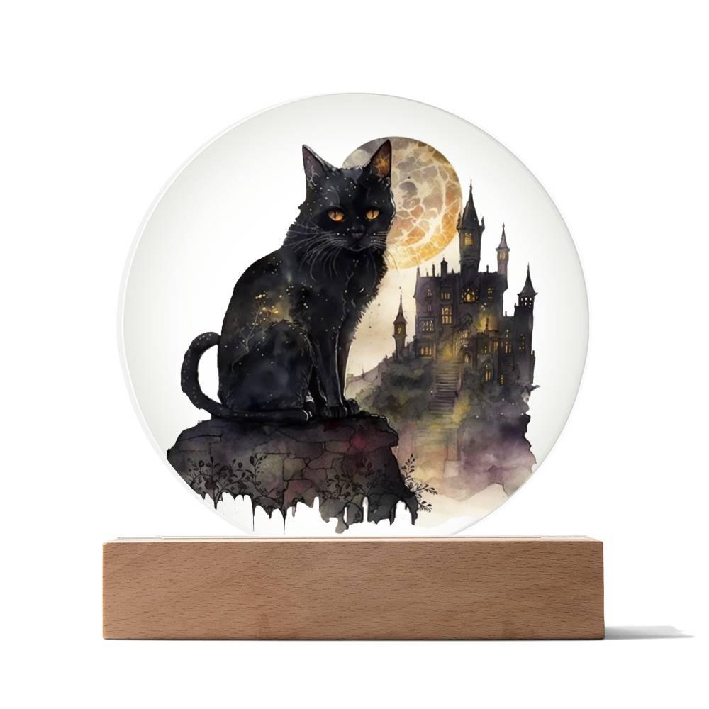 All Hallow's Cat: Black Silhouette Acrylic Decor - Mallard Moon Gift Shop