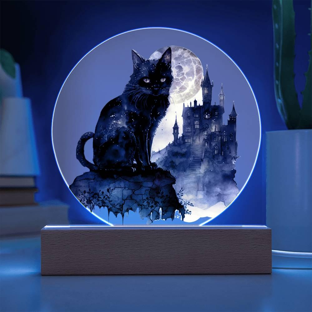 All Hallow's Cat: Black Silhouette Acrylic Decor - Mallard Moon Gift Shop