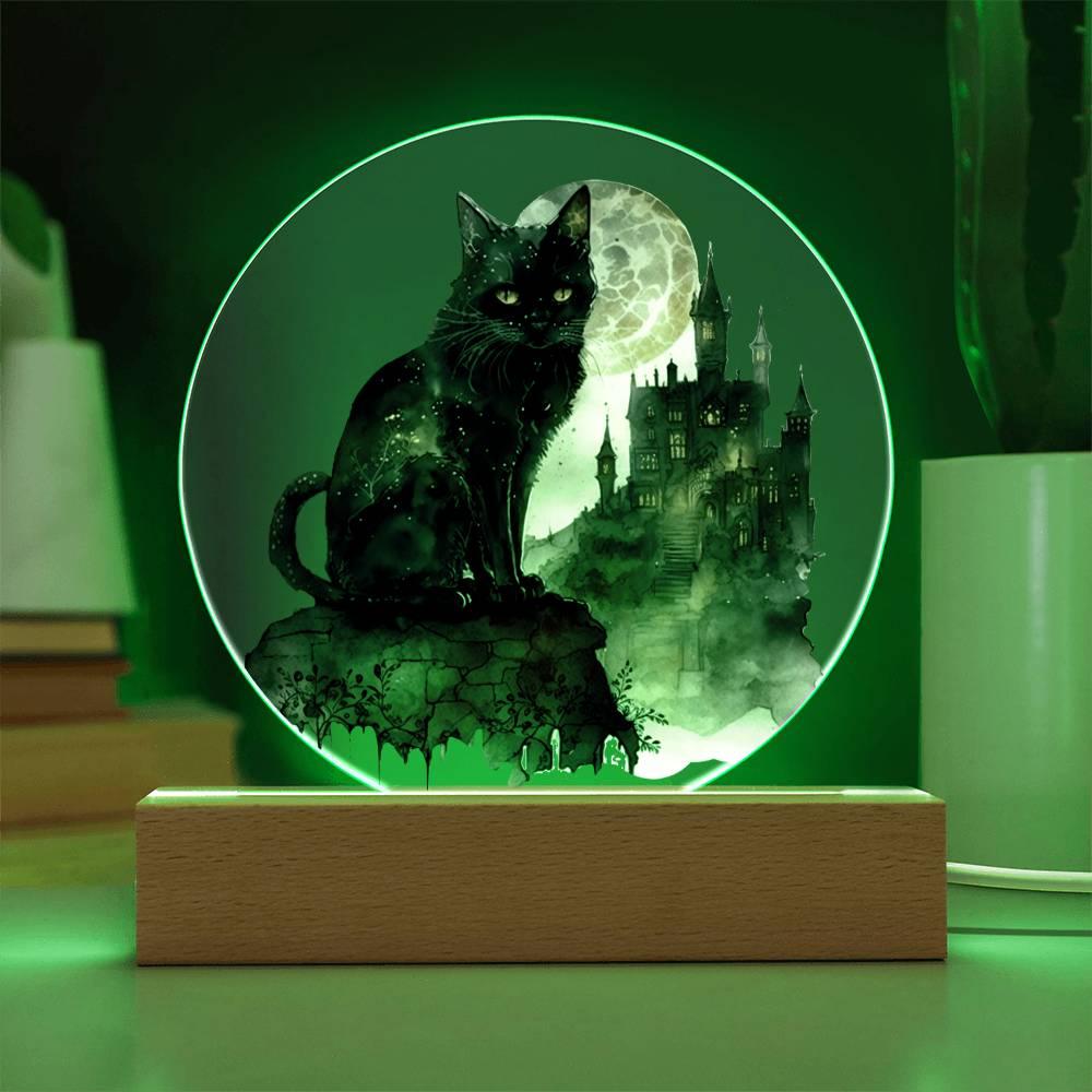 All Hallow's Cat: Black Silhouette Acrylic Decor - Mallard Moon Gift Shop