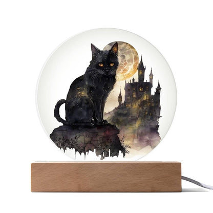 All Hallow's Cat: Black Silhouette Acrylic Decor - Mallard Moon Gift Shop