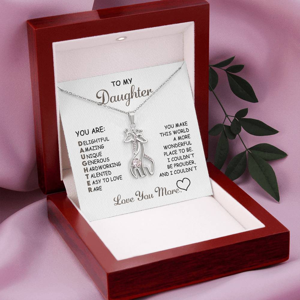 Daughter Birthday Graduation Christmas Gift - Wonderful Place To Be Giraffe Pendant Necklace