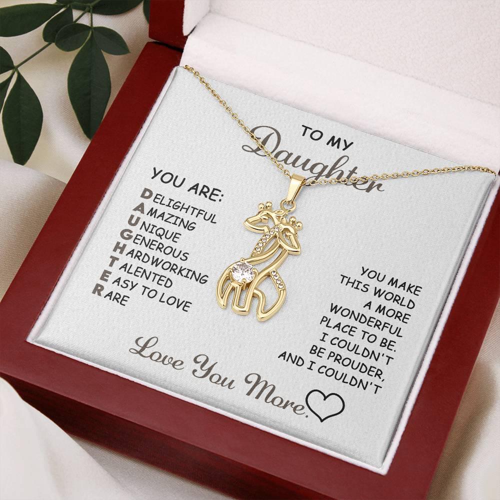 Daughter Birthday Graduation Christmas Gift - Wonderful Place To Be Giraffe Pendant Necklace