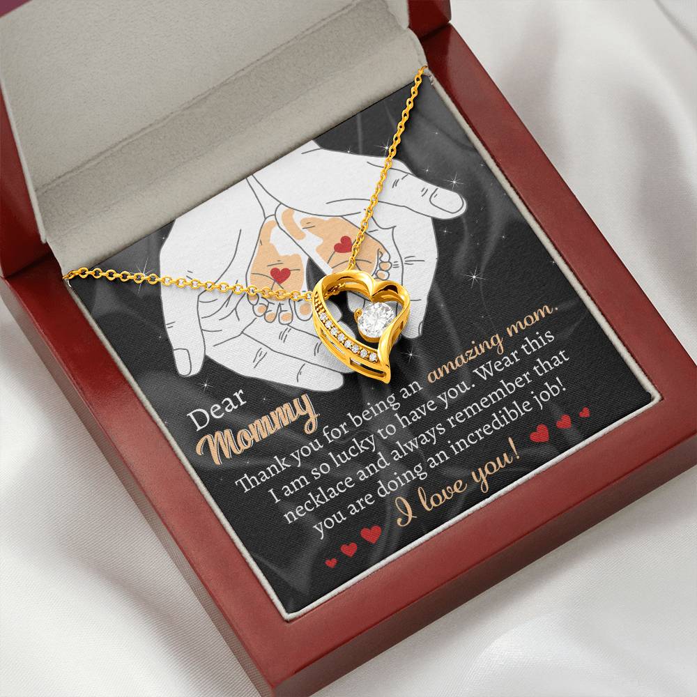 Gift for the Expectant Mom You are Doing An Incredible Job Forever Love Heart Pendant Necklace
