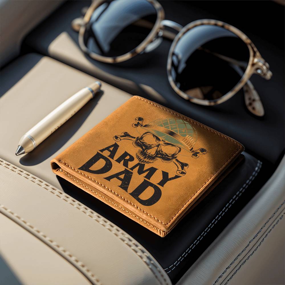 Army Dad Graphic Custom Leather Wallet