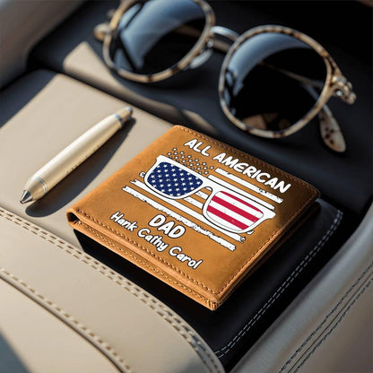 All American Dad - Papa - Grandpa - Personalized Leather Wallet