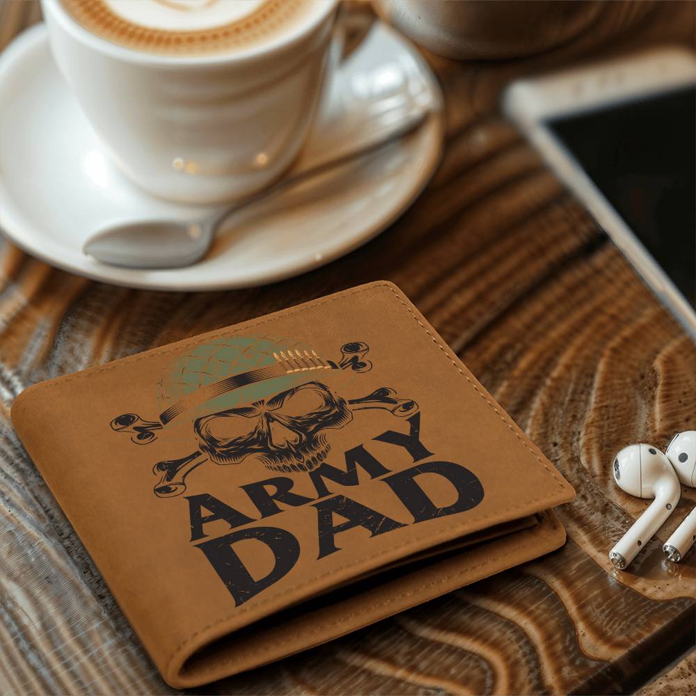 Army Dad Graphic Custom Leather Wallet