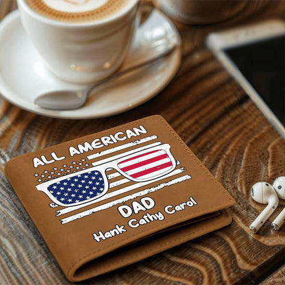 All American Dad - Papa - Grandpa - Personalized Leather Wallet