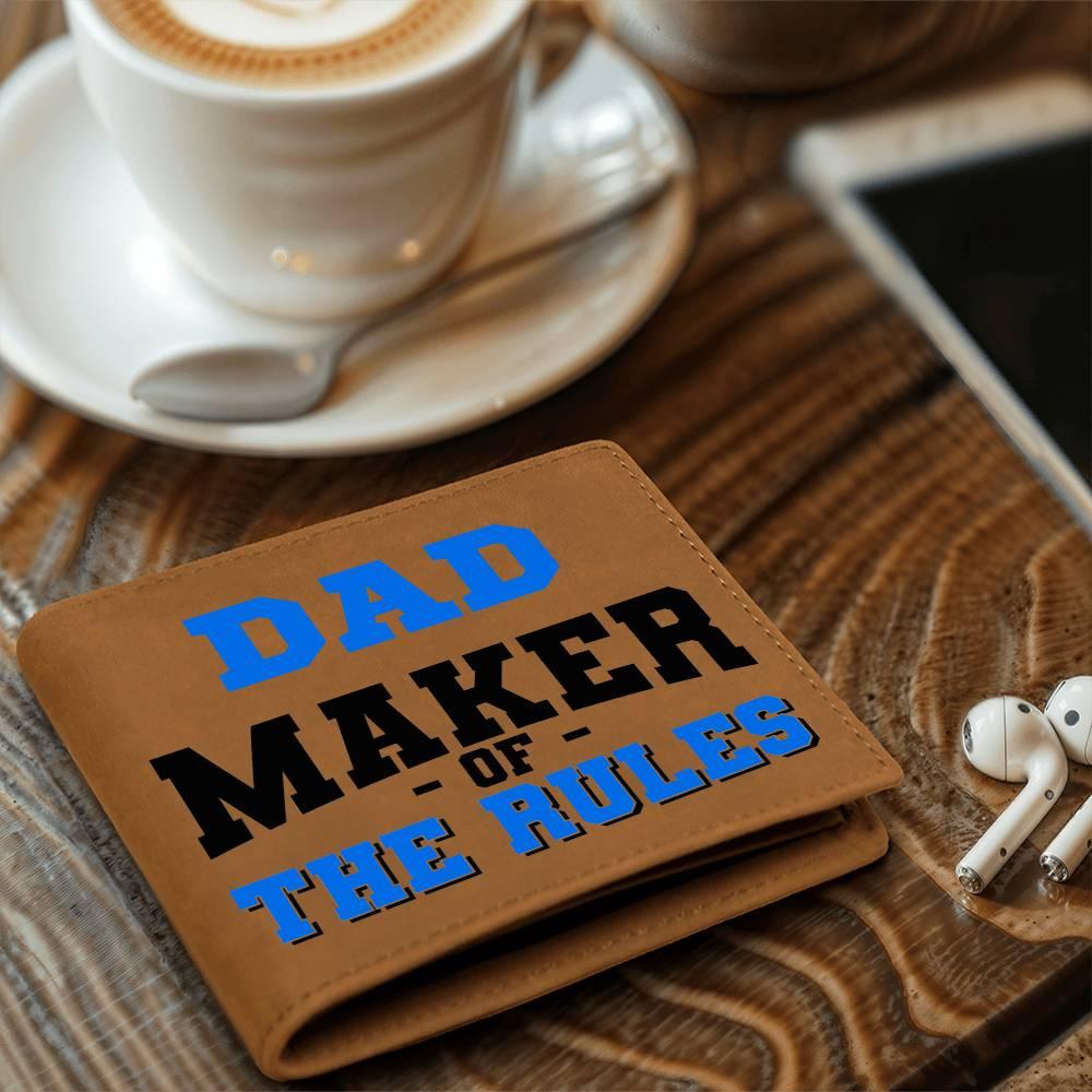 DAD - Maker of the Rules Personalized Leather Wallet