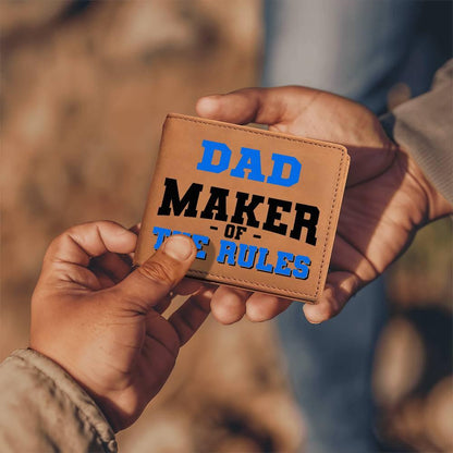 DAD - Maker of the Rules Personalized Leather Wallet