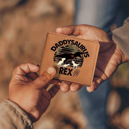 Daddysaurus Rex Custom Printed Leather Wallet