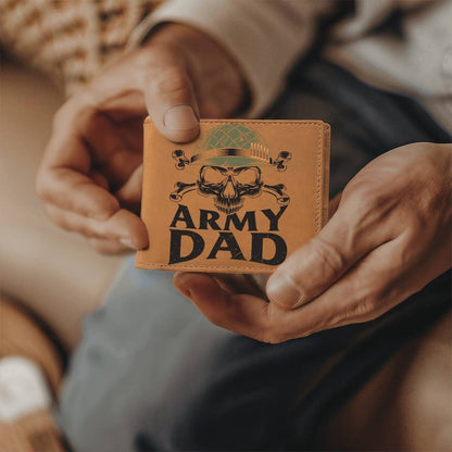 Army Dad Graphic Custom Leather Wallet