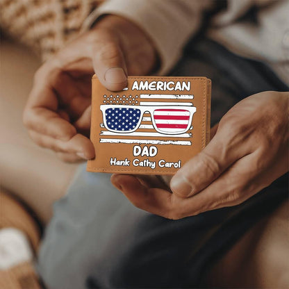 All American Dad - Papa - Grandpa - Personalized Leather Wallet