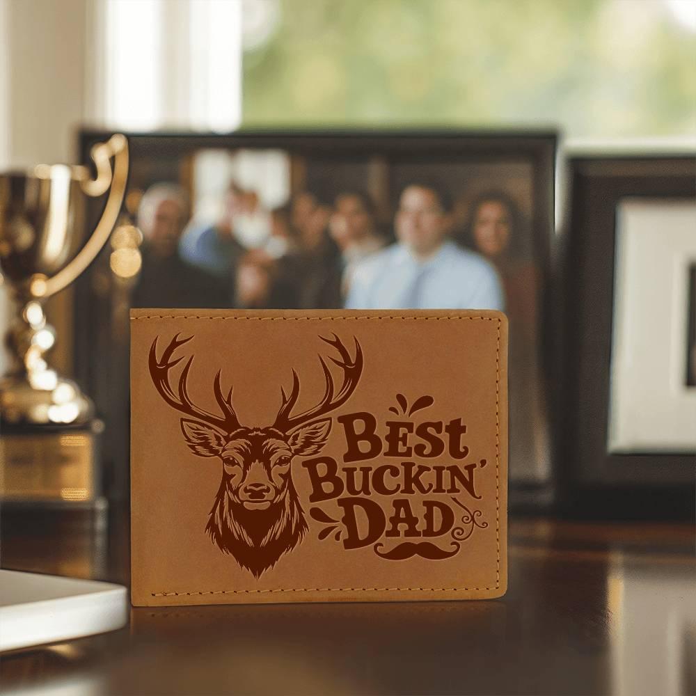 Best Buckin' Dad Genuine Cowhide Leather Wallet