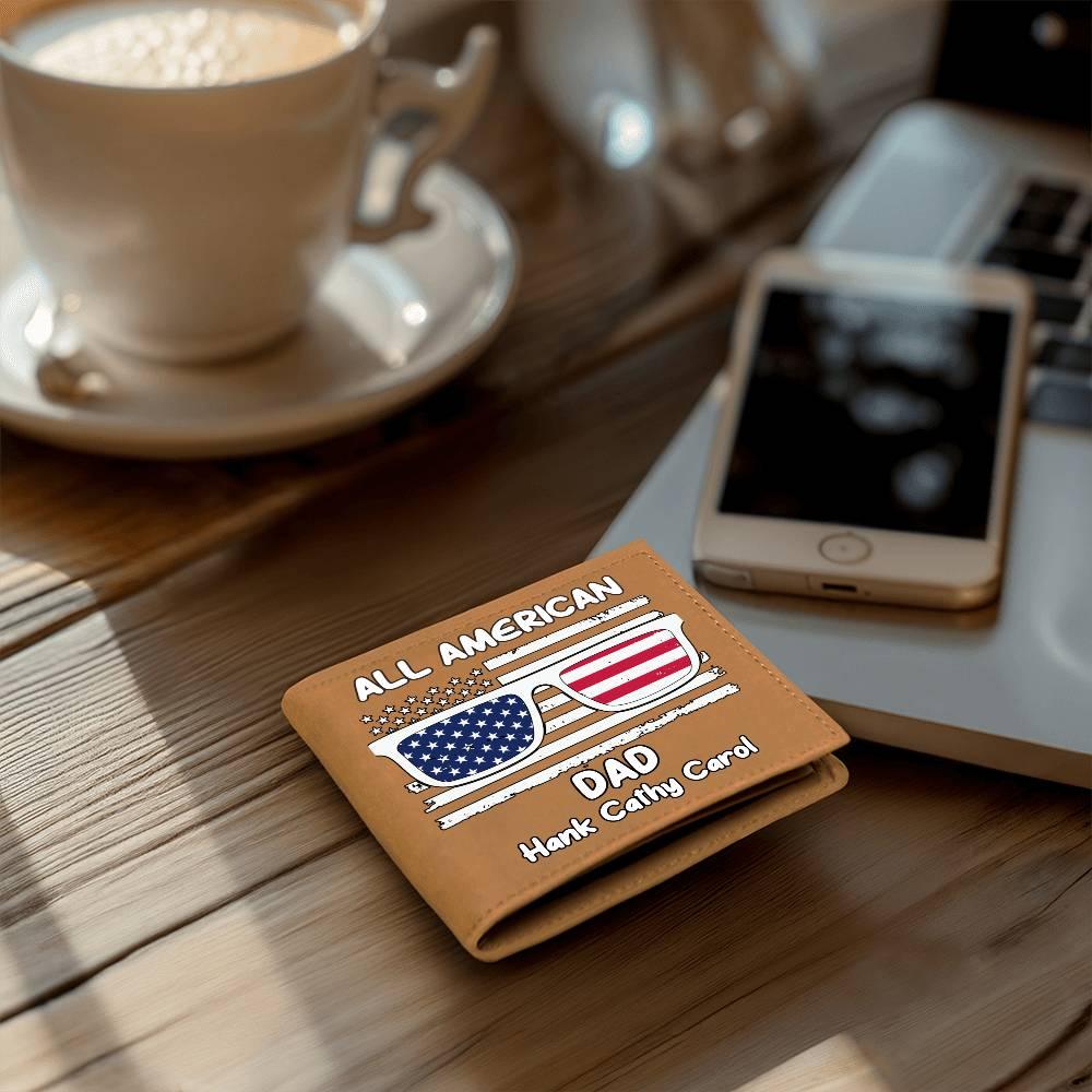 All American Dad - Papa - Grandpa - Personalized Leather Wallet