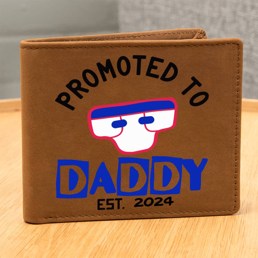 Promoted to Daddy 2024 Leather Wallet