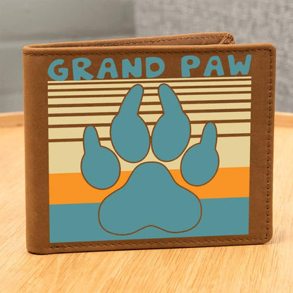 Grand Paw Leather Wallet Gift for Grandfather