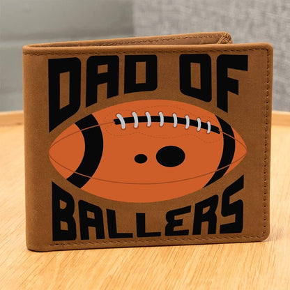 Dad of Ballers Leather Wallet