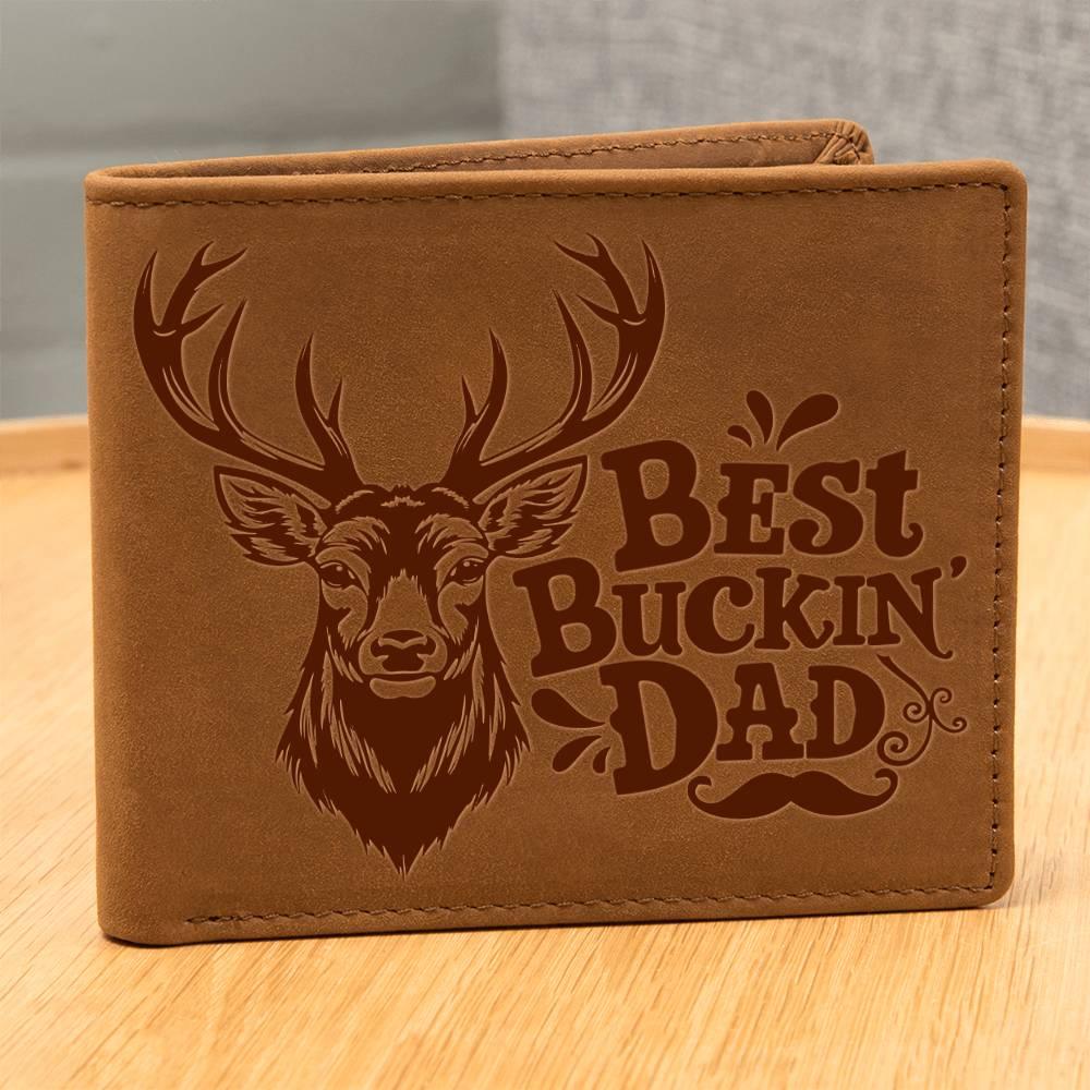 Best Buckin' Dad Genuine Cowhide Leather Wallet