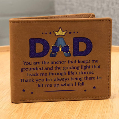 Gift for Dad You Are the Anchor Genuine Cowhide Leather Wallet