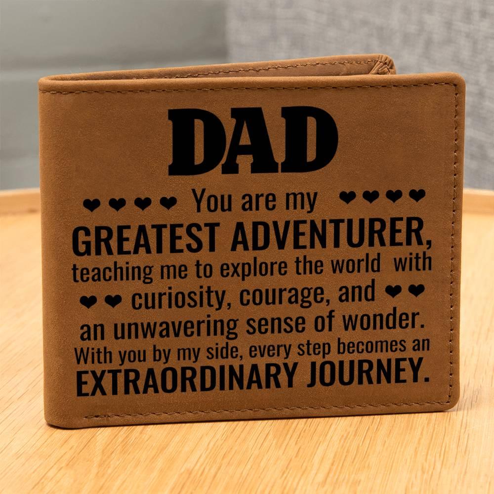 Gift for Dad You Are My Greatest Adventurer Leather Wallet