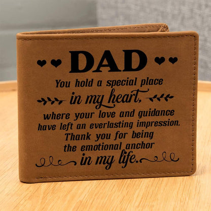 Dad Gift You Hold a Special Place in my Heart Leather Wallet