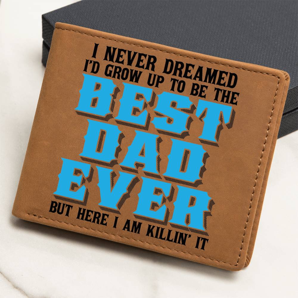 Best Dad Ever Custom Printed Leather Wallet