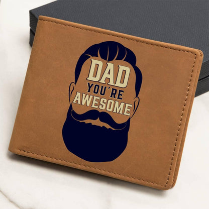 Gift for Dad - You Are Awesome Genuine Cowhide Leather Wallet