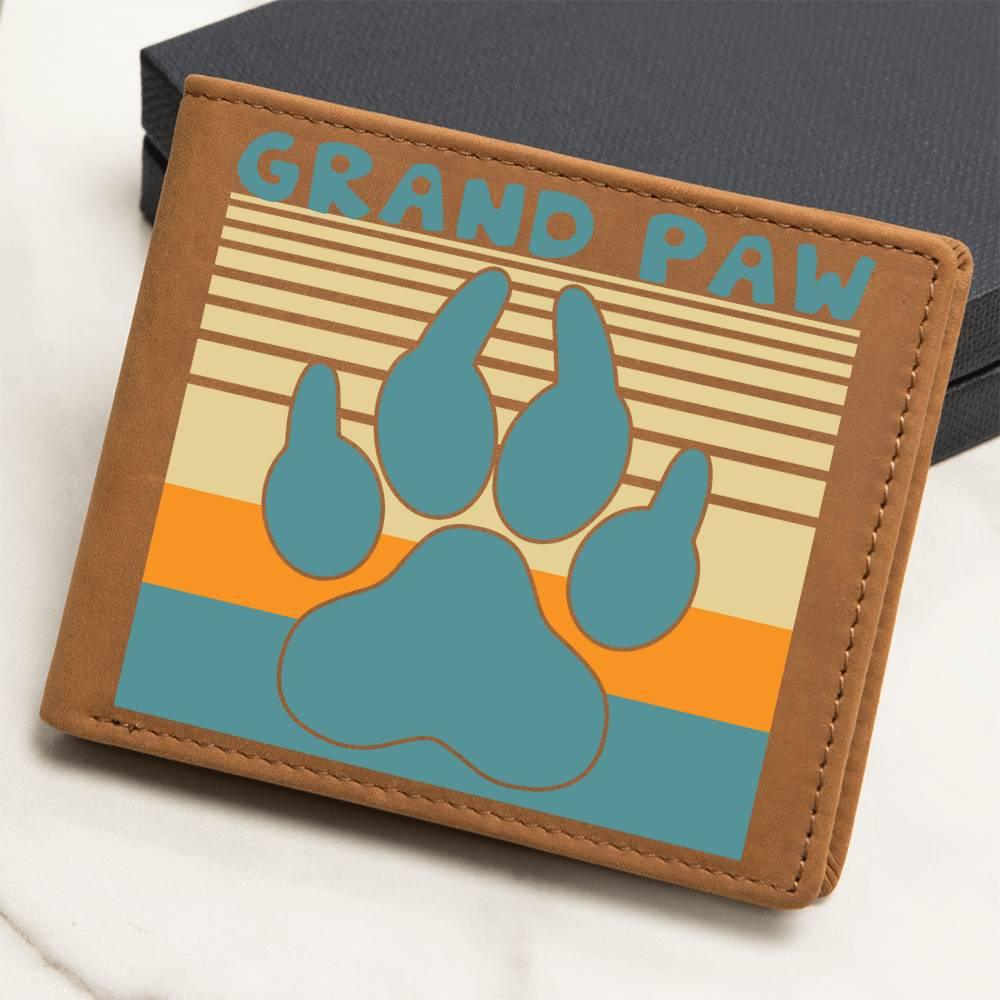 Grand Paw Leather Wallet Gift for Grandfather