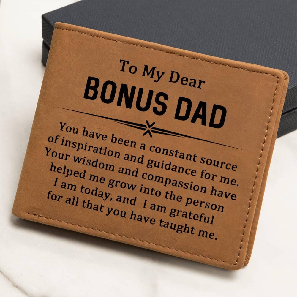 Gift for Bonus Dad Leather Wallet