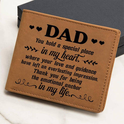 Dad Gift You Hold a Special Place in my Heart Leather Wallet