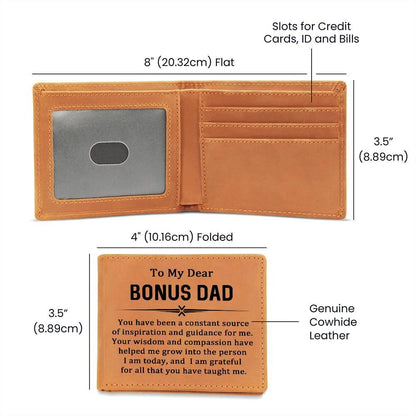 Gift for Bonus Dad Leather Wallet