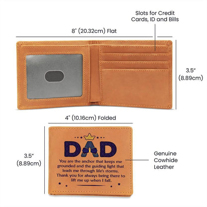 Gift for Dad You Are the Anchor Genuine Cowhide Leather Wallet