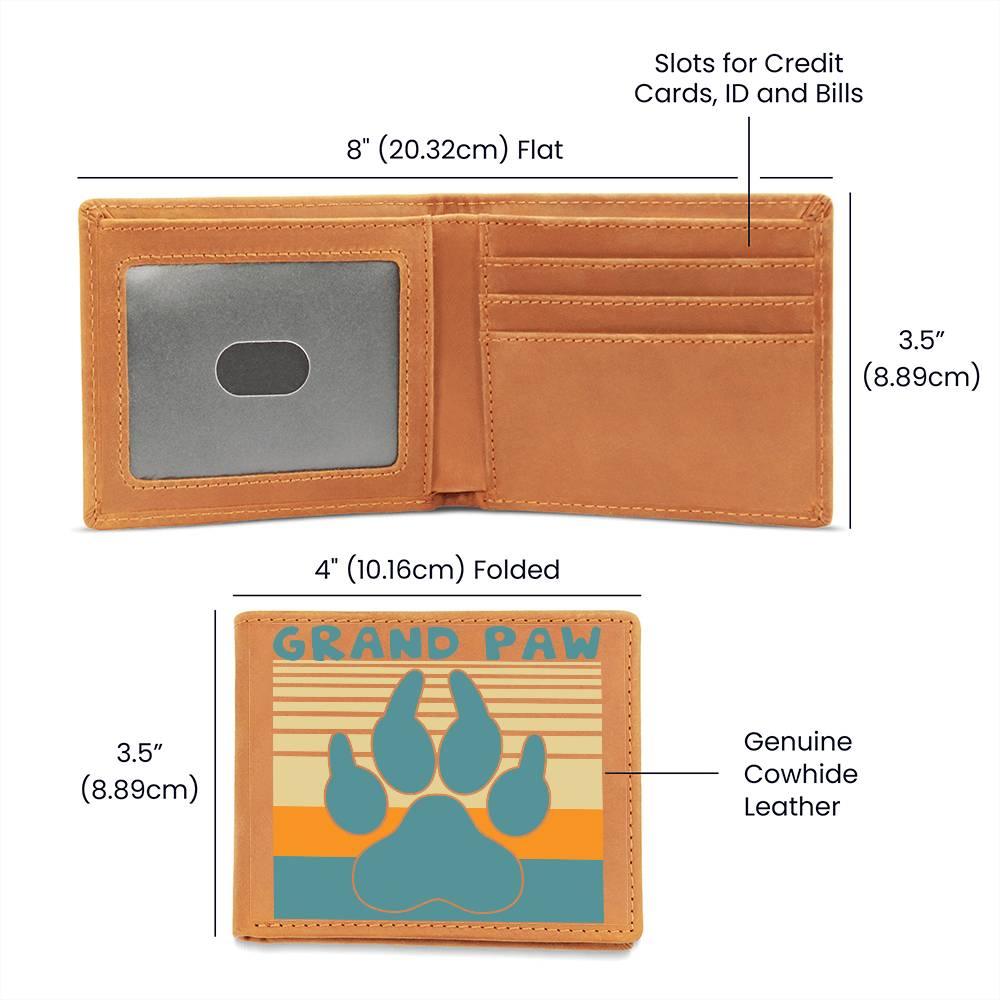 Grand Paw Leather Wallet Gift for Grandfather