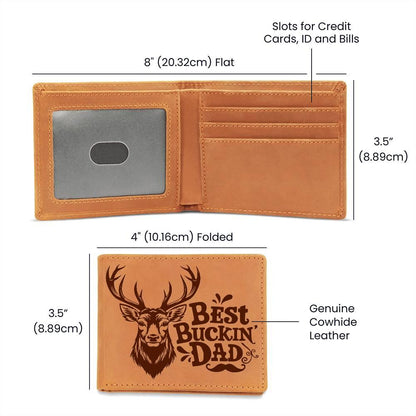 Best Buckin' Dad Genuine Cowhide Leather Wallet