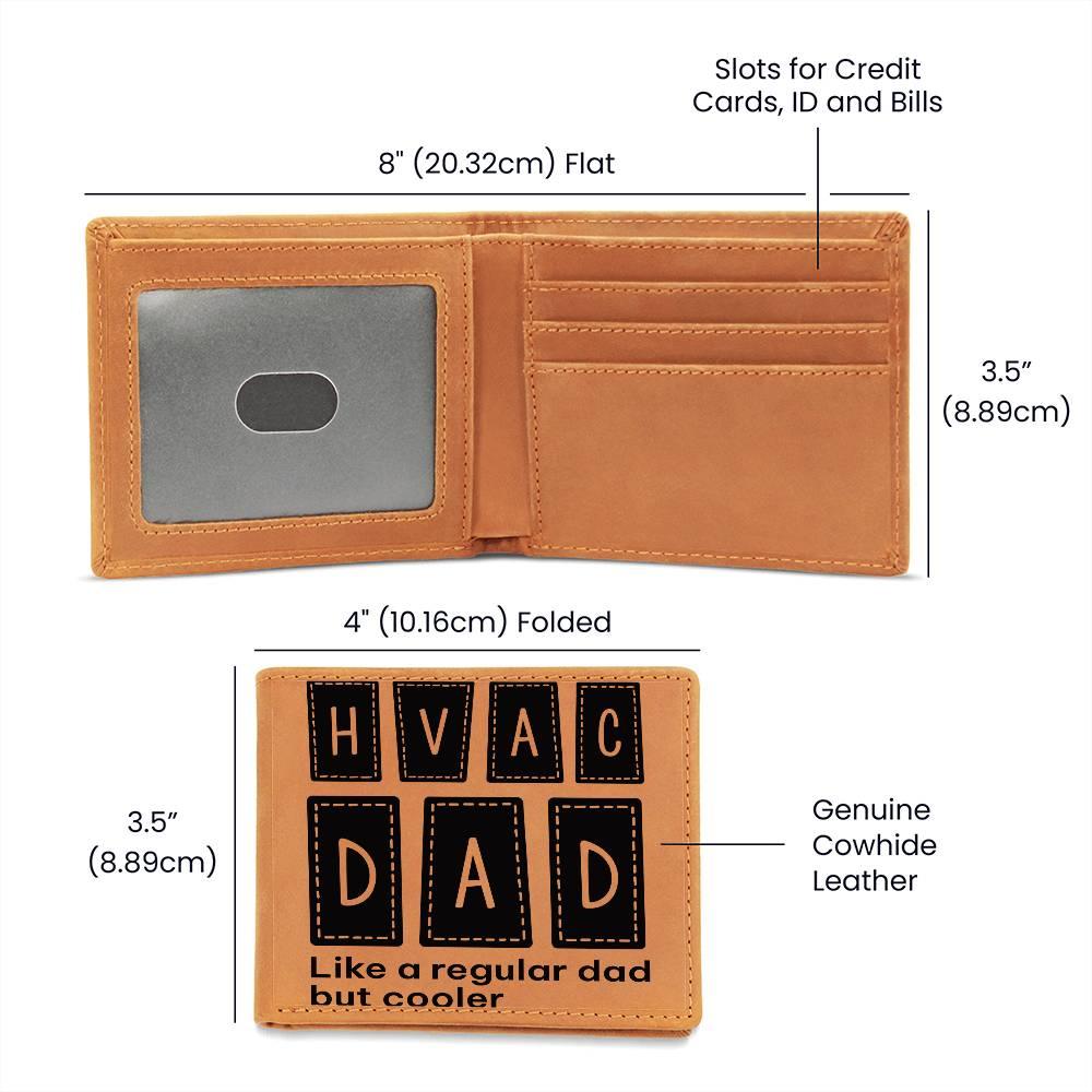 Dad Gift - HVAC Dad Like a Regular Dad But Cooler Leather Wallet