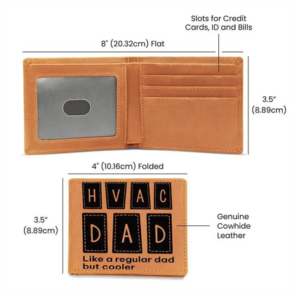 Dad Gift - HVAC Dad Like a Regular Dad But Cooler Leather Wallet